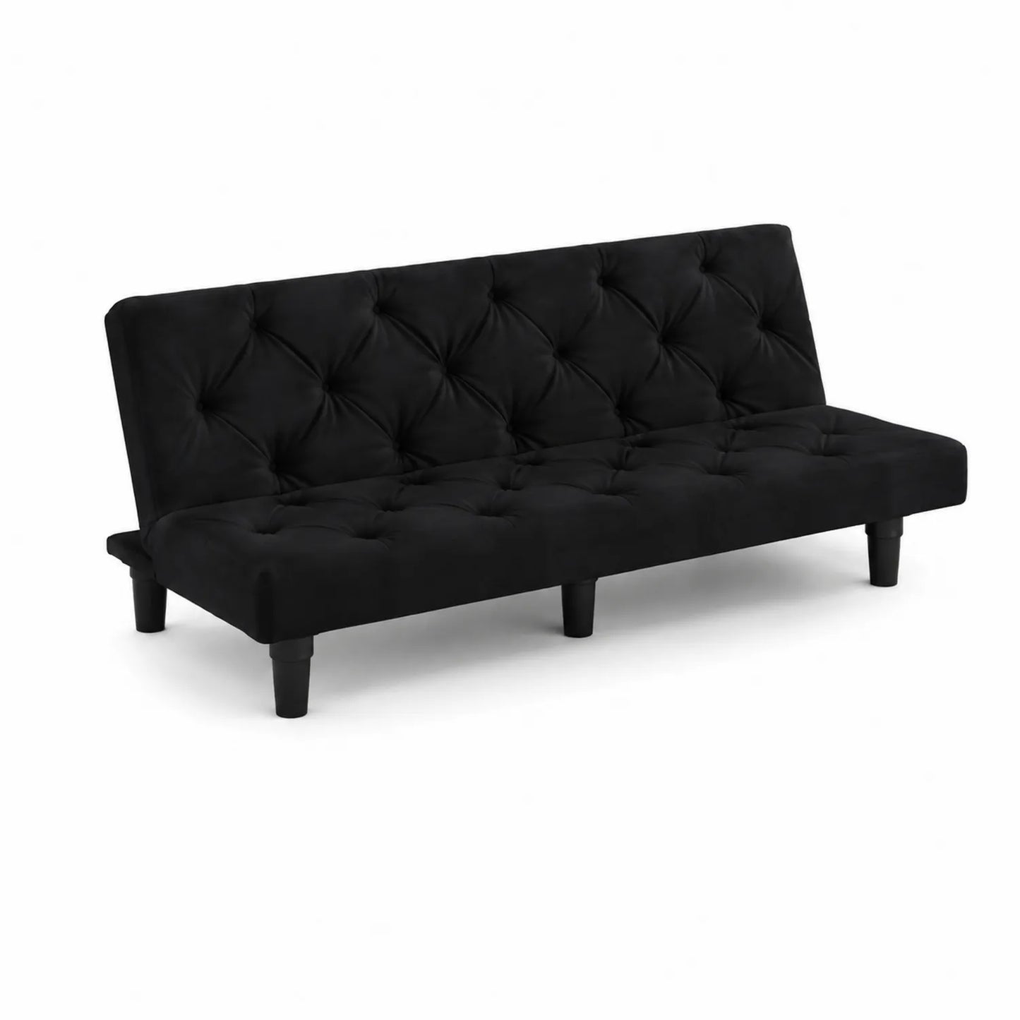 Canapé convertible en velours noir 180 cm