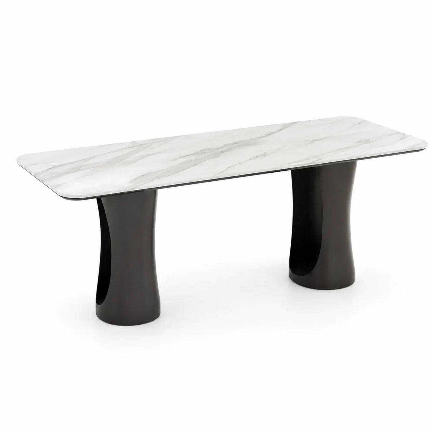 Table rectangulaire en céramique effet marbre 180x90 cm