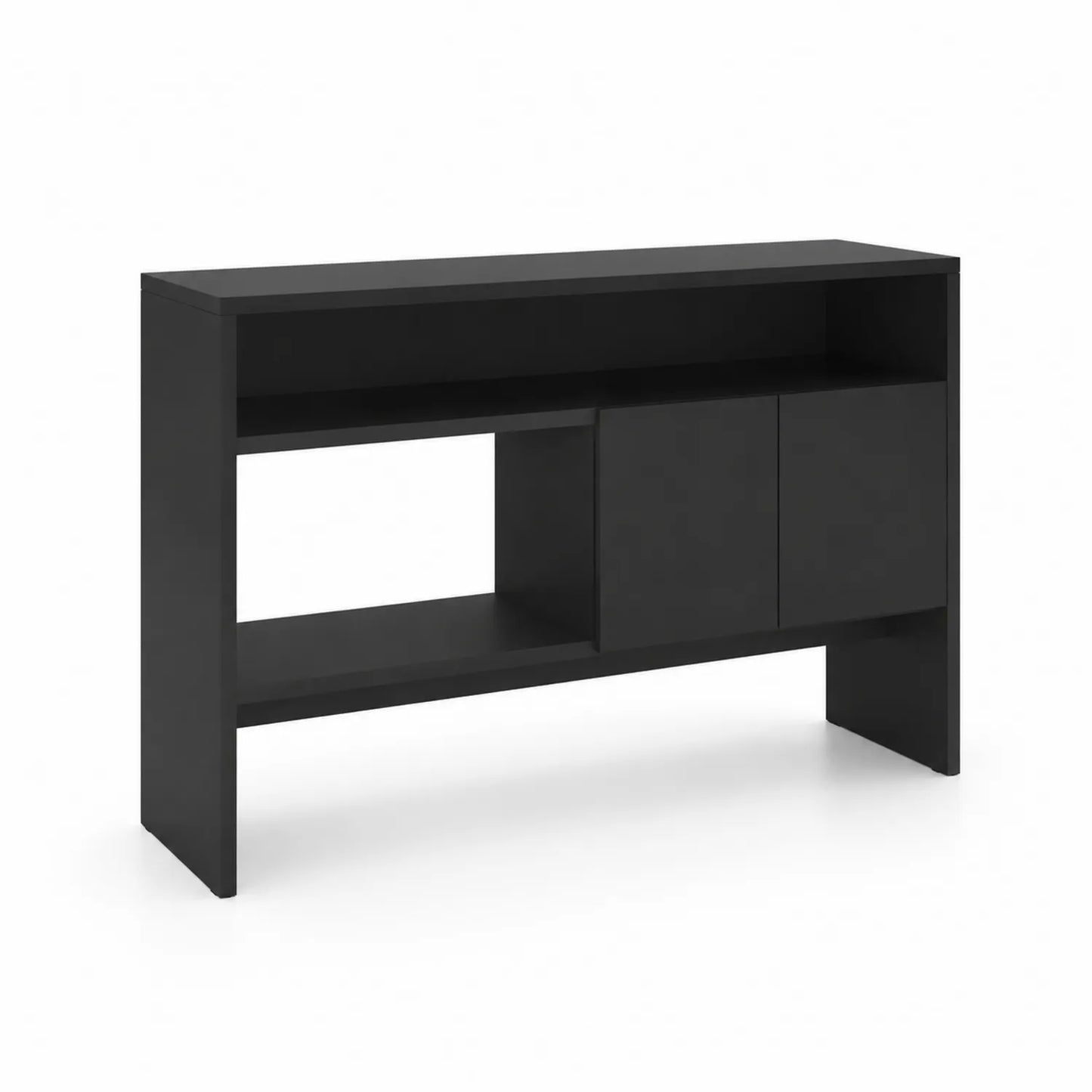 Console en Bois Noir avec Rangement 120x40x80 cm