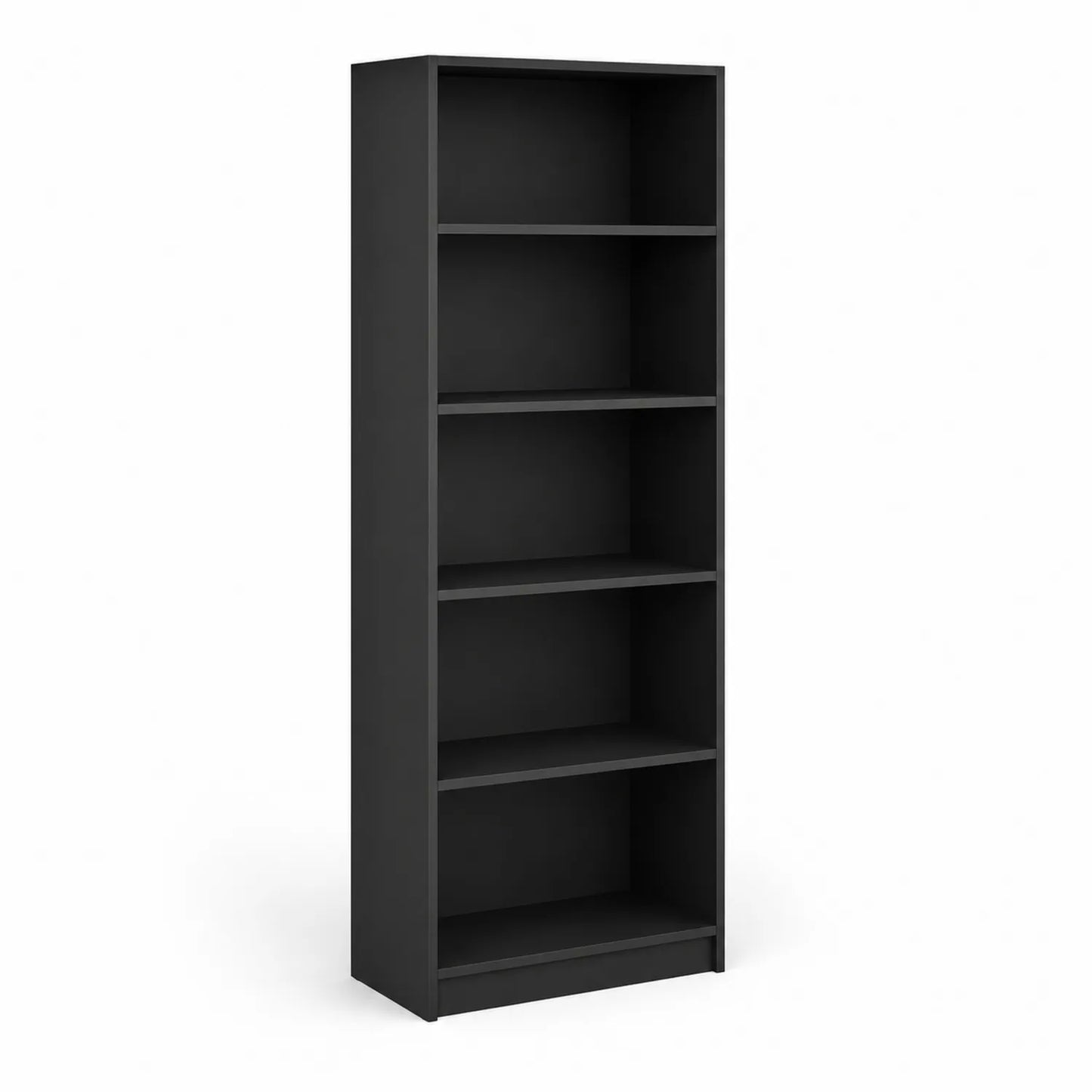 Bibliothèque noire en bois avec 5 étagères