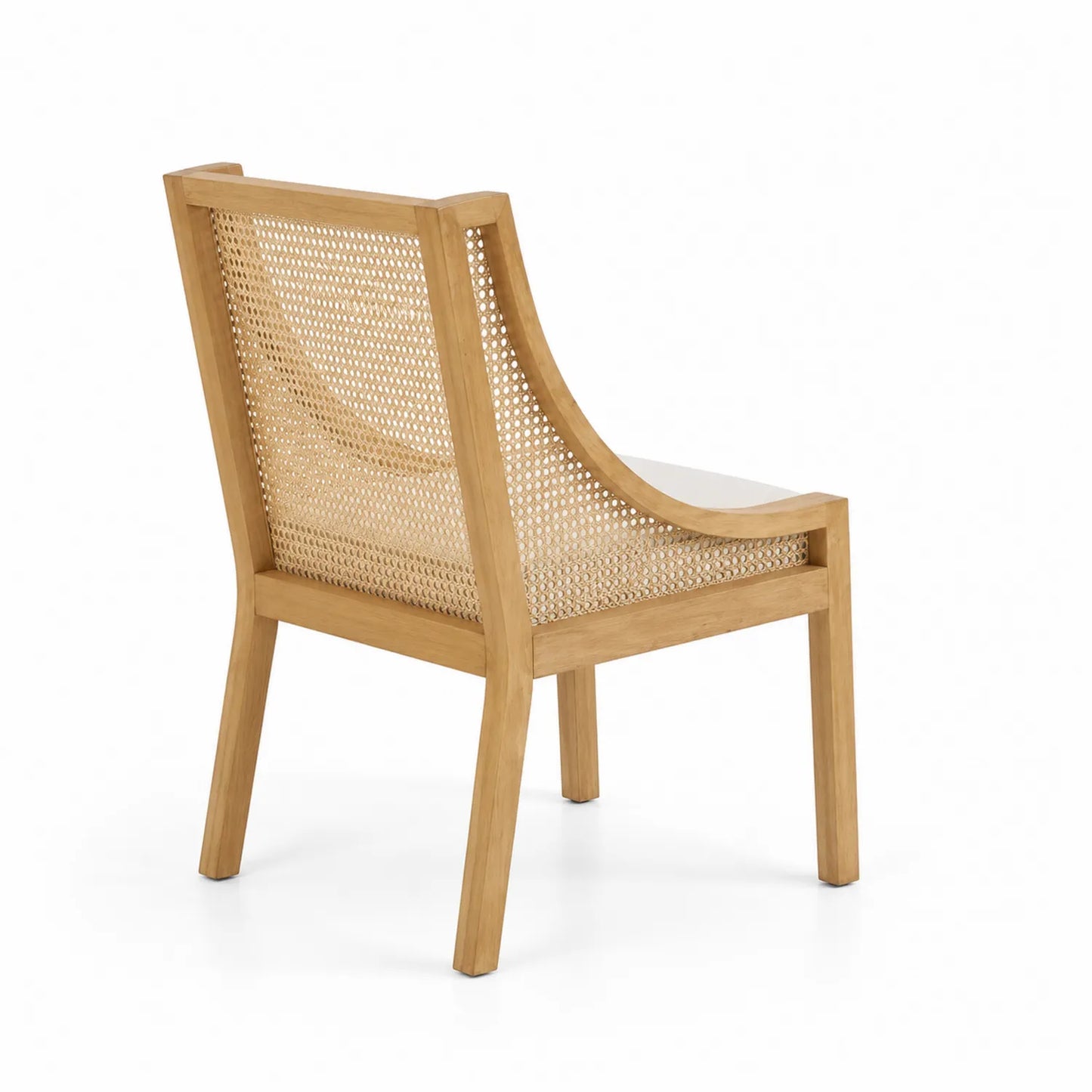 Chaise en bois et rotin clair