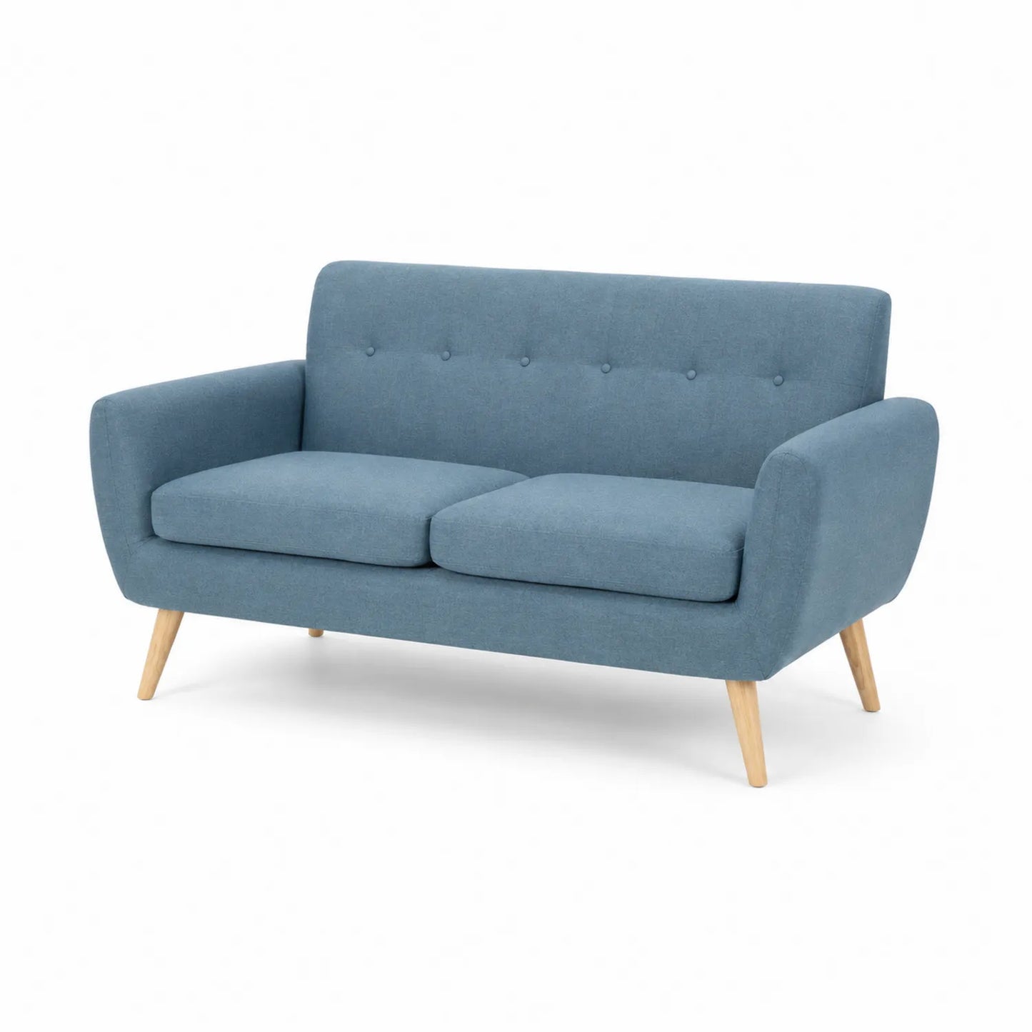 Canapé 2 places en bois et tissu polyester