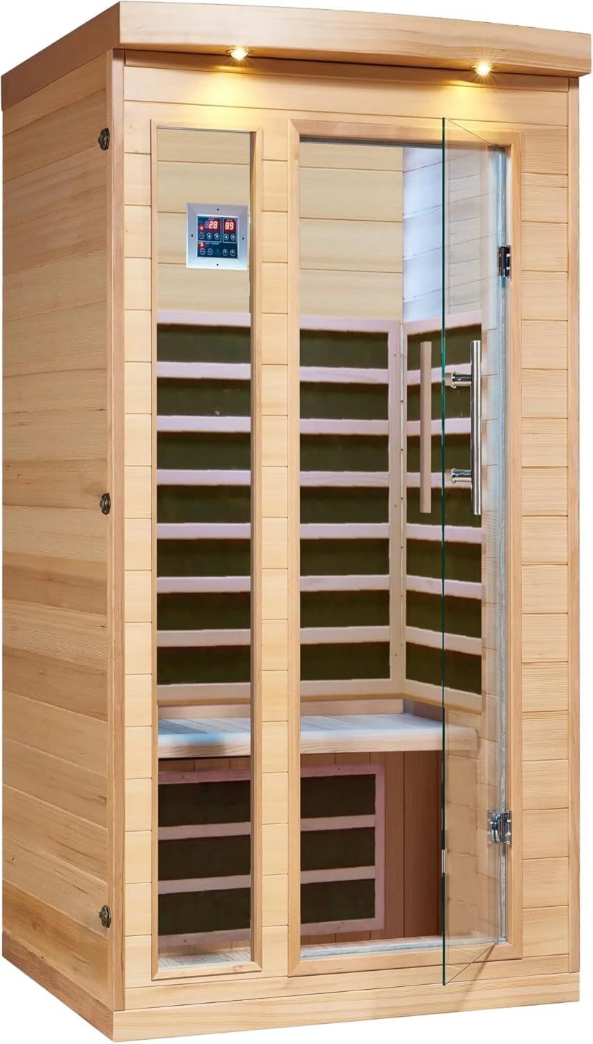 Cabine de sauna infrarouge - connexion Bluetooth, affichage LED, usage à domicile, 102 x 97 x 191 cm, CANADIAN