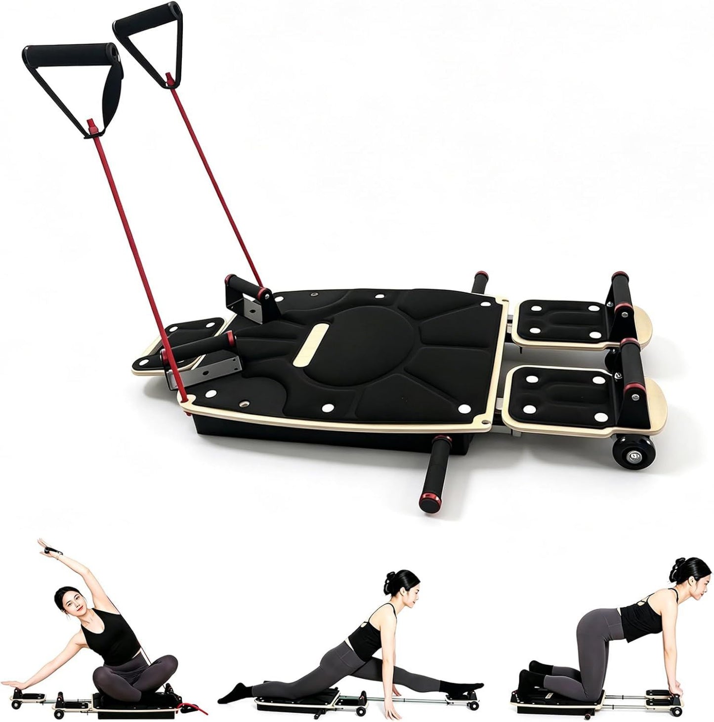 Reformer Pilates – avec bandes de résistance, usage à domicile