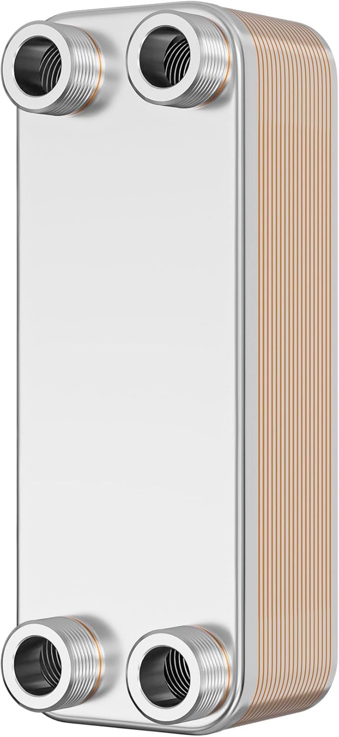 Wiltec Échangeur de chaleur thermique avec 20 plaques – structure en acier, en acier inoxydable, 286 x 116 x 638 mm, 115 kW, 1 l