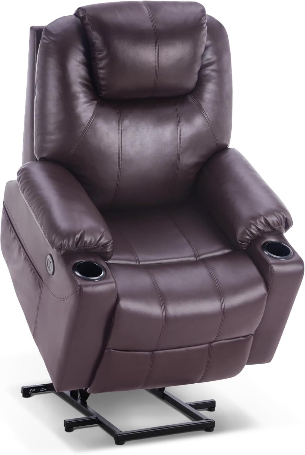 Fauteuil de massage – inclinaison réglable, avec port USB, avec chauffage, marron