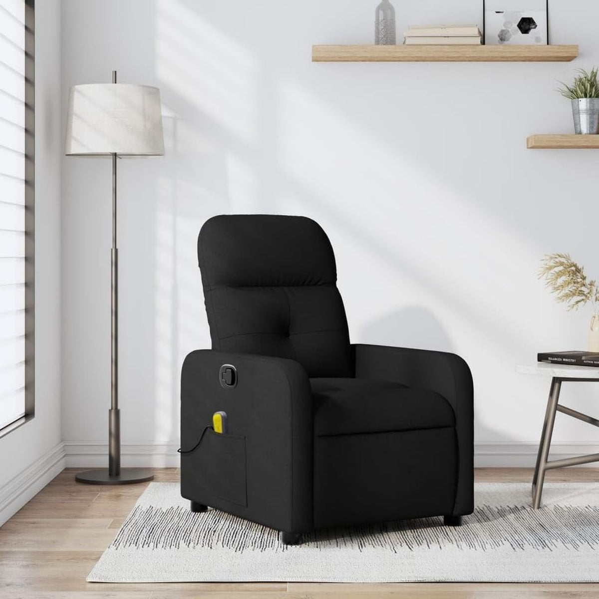 Fauteuil de massage - structure en bois, réglable, noir