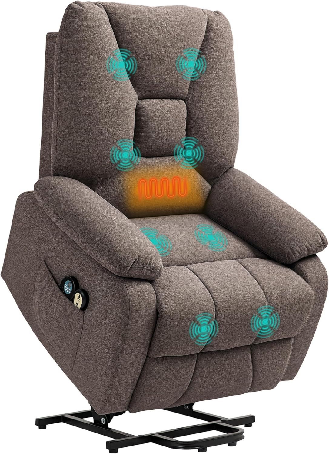 HOMCOM Fauteuil de massage - avec chauffage, marron
