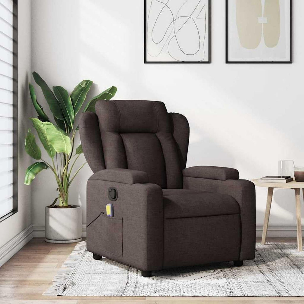 Fauteuil de massage – structure en bois, marron