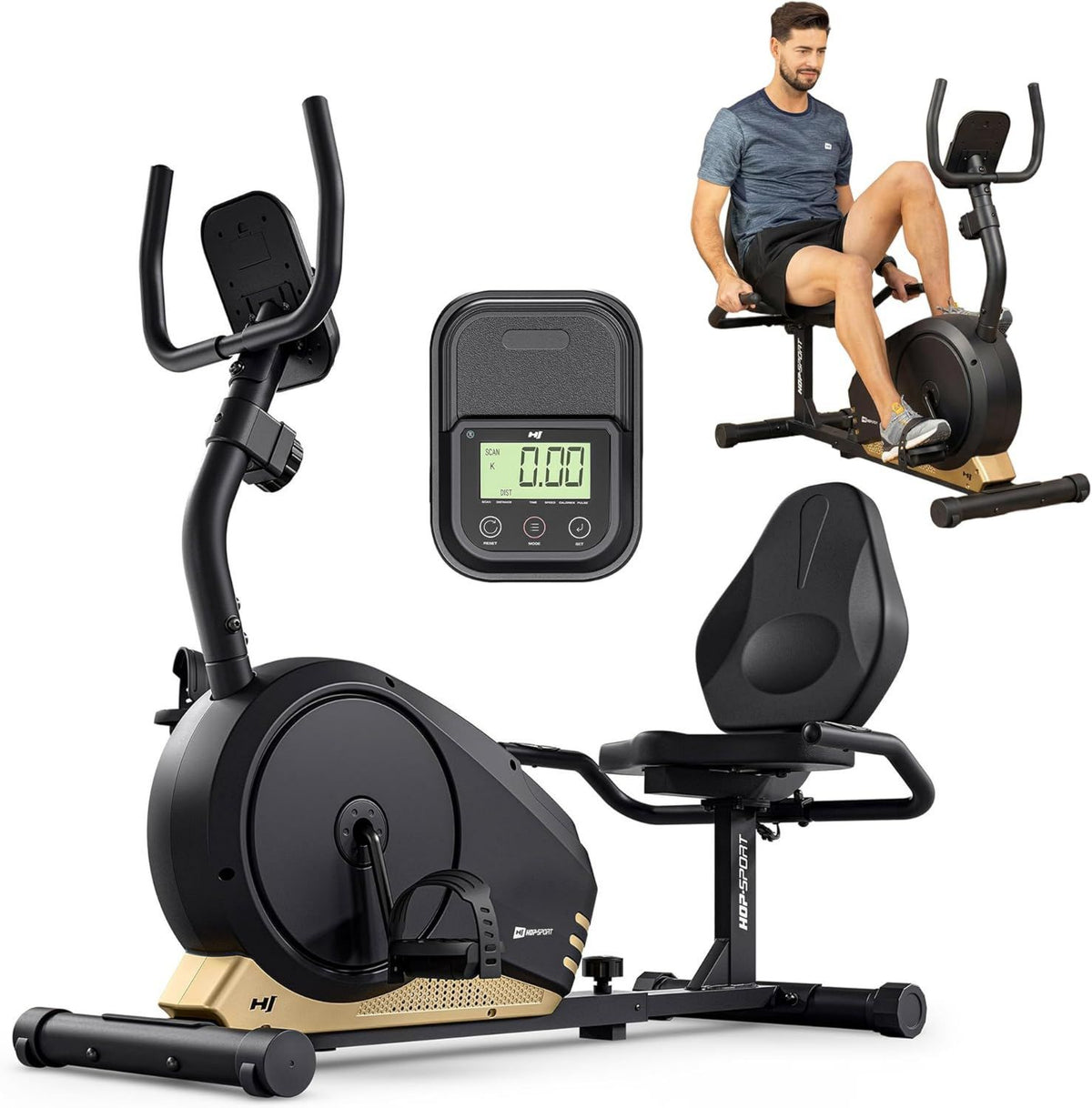 Vélo d'appartement – résistance réglable, avec écran, 5 kg, 8 Niveau x, HOP