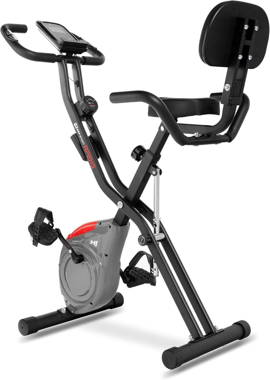 Vélo d'appartement – pliable, avec écran, 5 kg, 120 kg, 10 Niveau x, HOP- HS-3030X