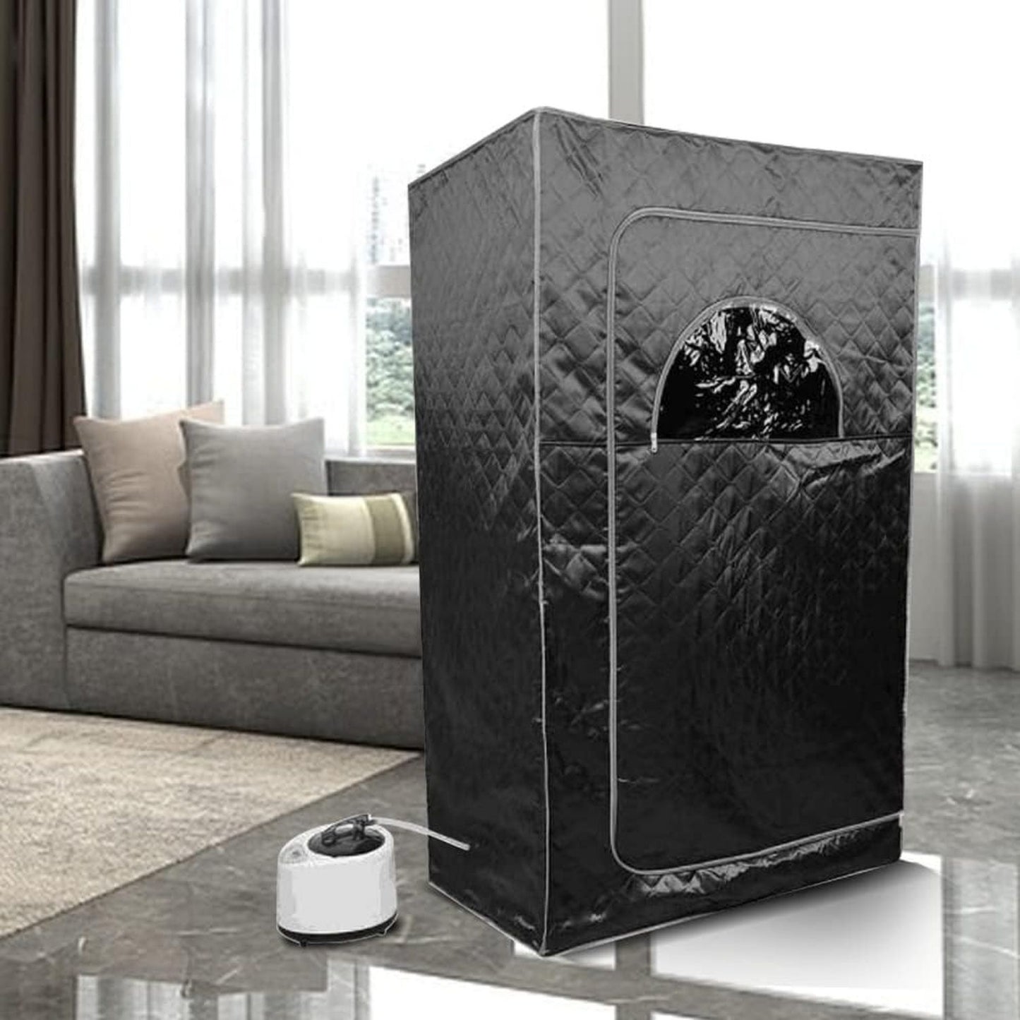 Cabine de sauna infrarouge - format portable, 100 x 80 x 170cm, noir