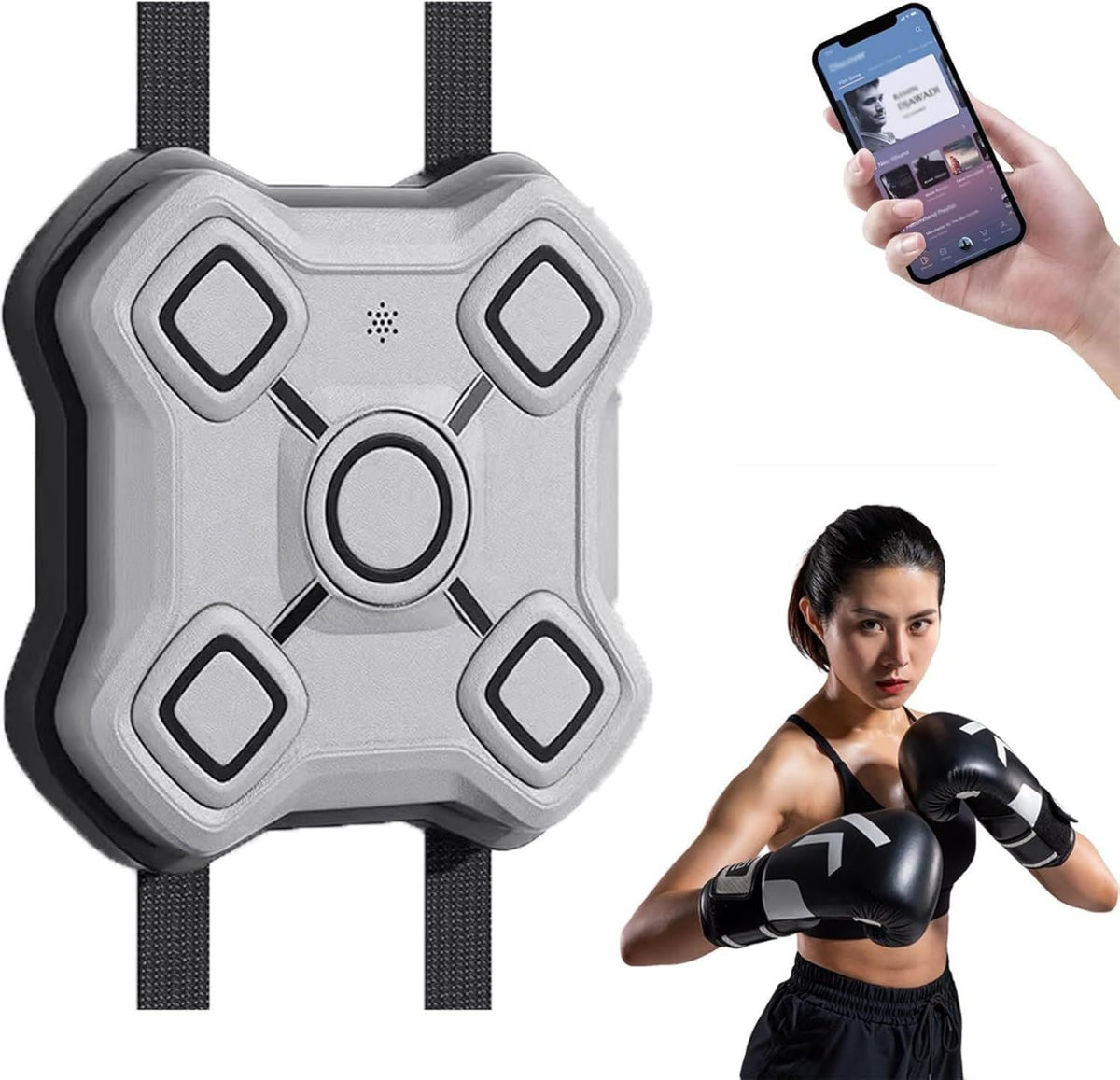 Machine de boxe musicale – montage mural, connexion Bluetooth, rechargeable