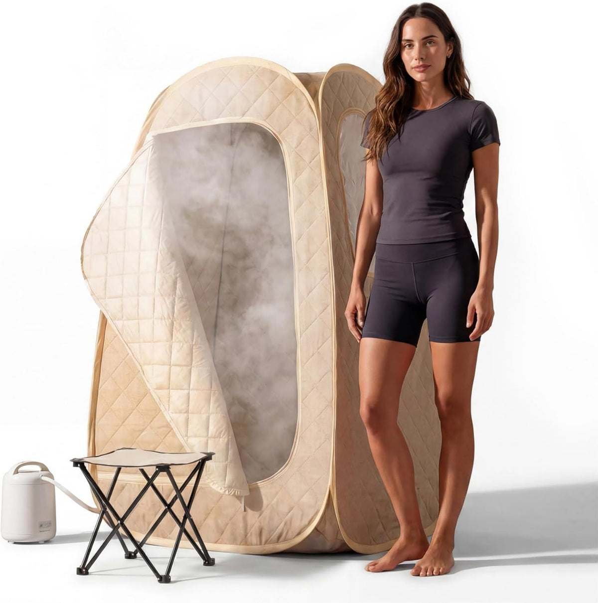 Sauna vapeur portable – structure en acier, pliable, avec chauffage, format portable, 1 °C