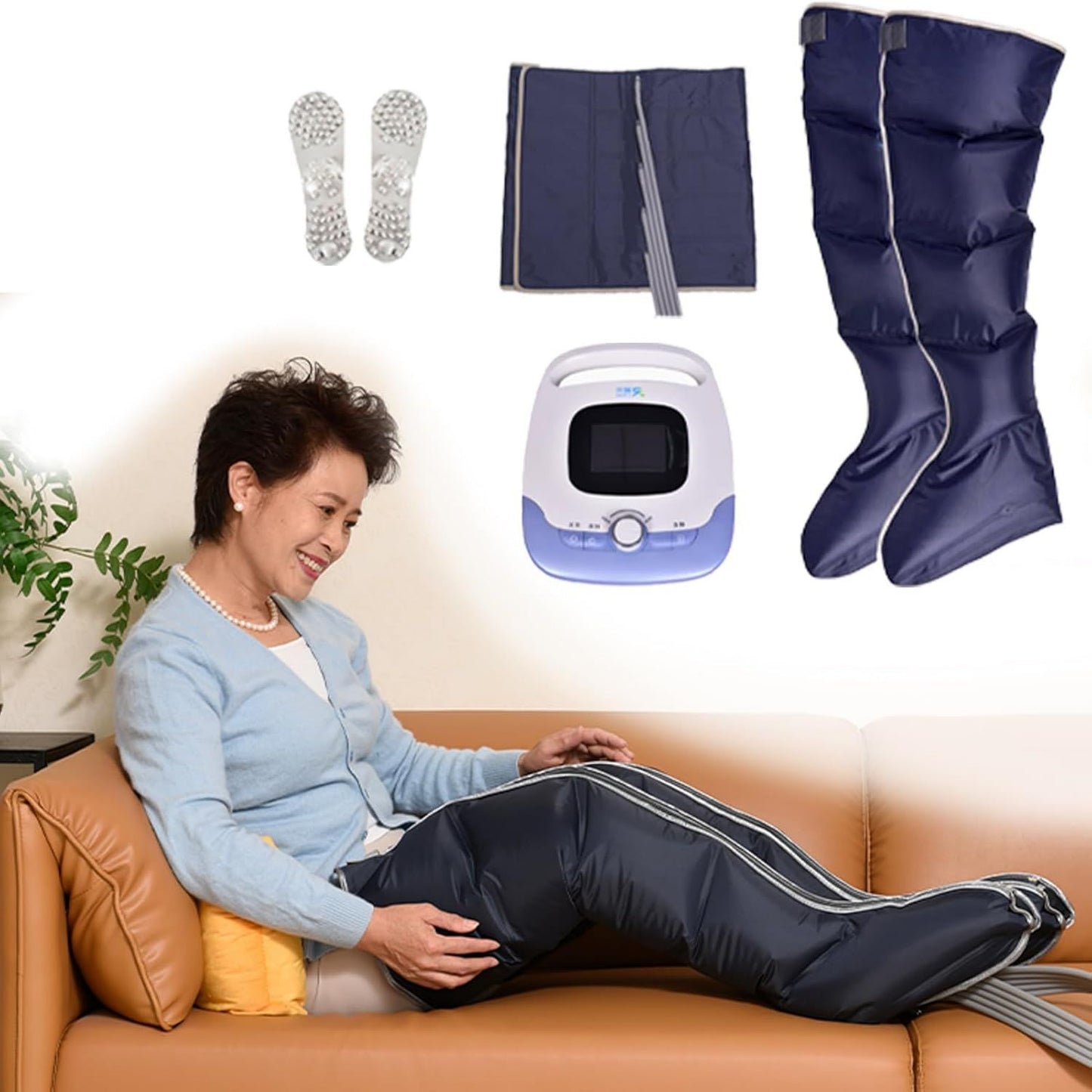 Appareil de massage - massage par compression d'air, pour pieds et jambes, avec chauffage