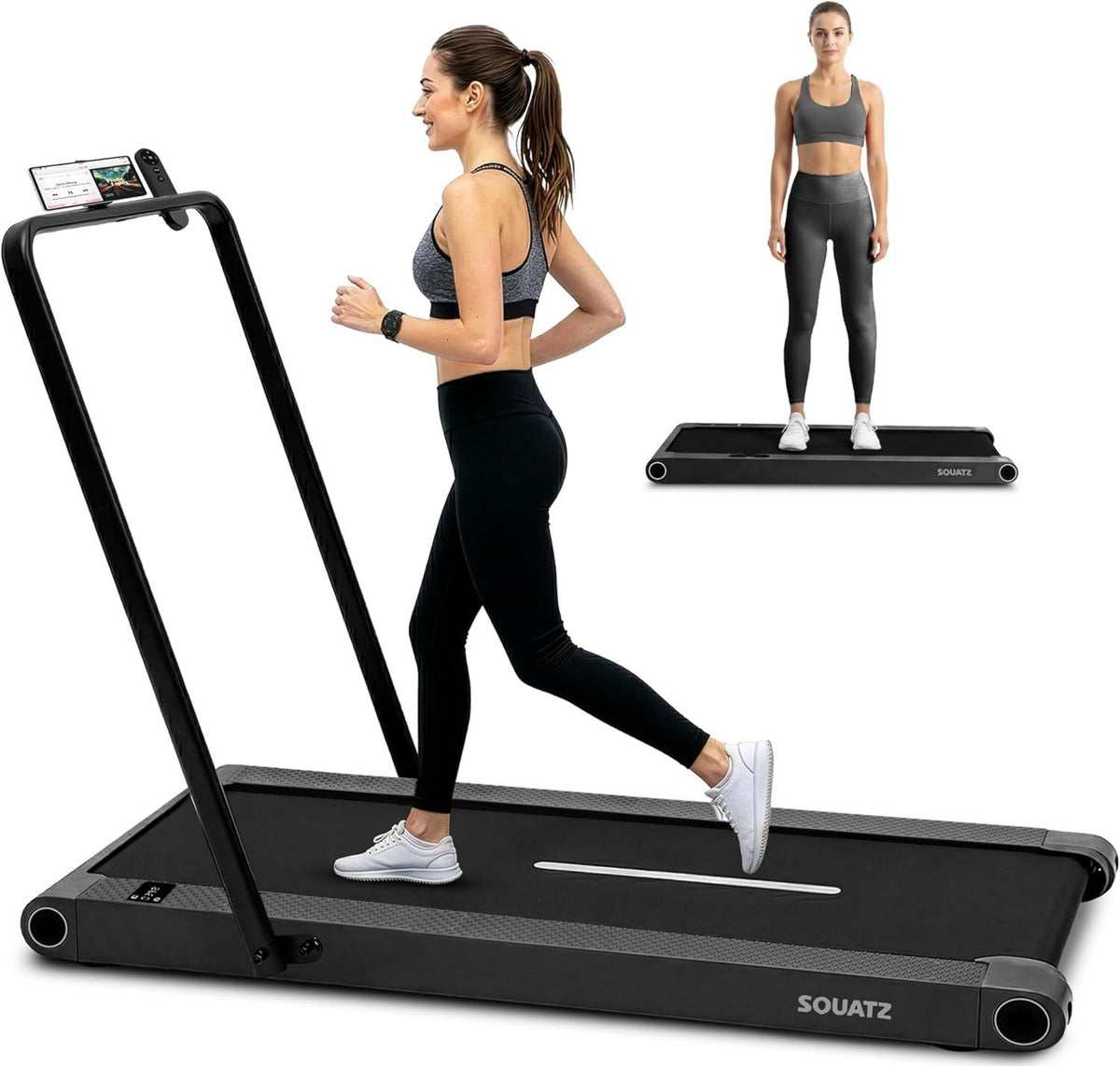 Tapis de marche: fonctionnement silencieux, format compact, avec télécommande, affichage LED, 45 DB, 120 kg
