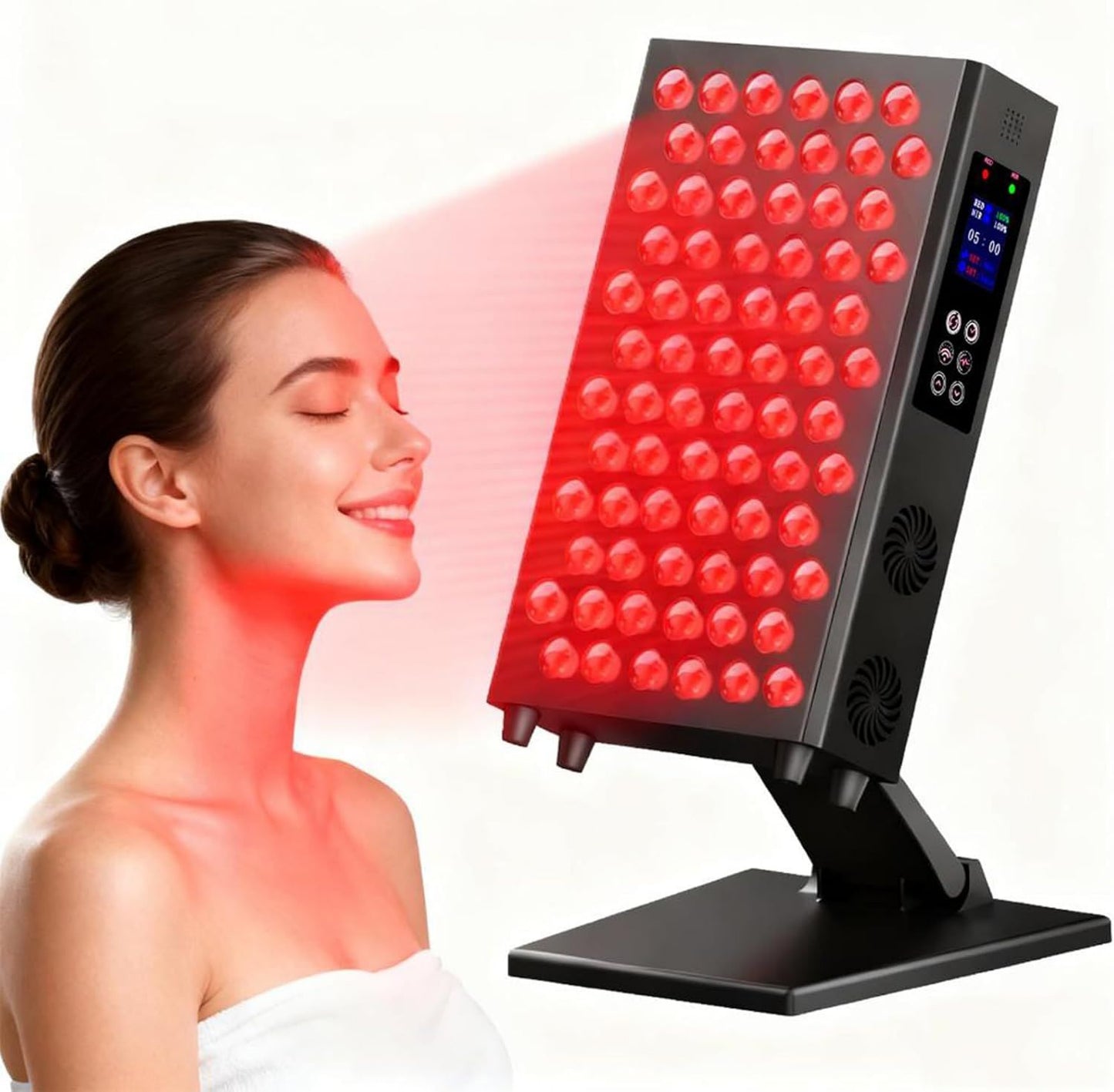 Appareil de luminothérapie rouge: affichage LED, 105W, 660nm, 850nm, 4 Modes
