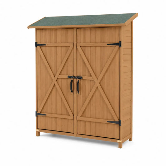 Armoire extérieure en bois 140x75x160 cm Porte double