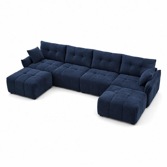 Canapé d'angle en tissu Bleu marine