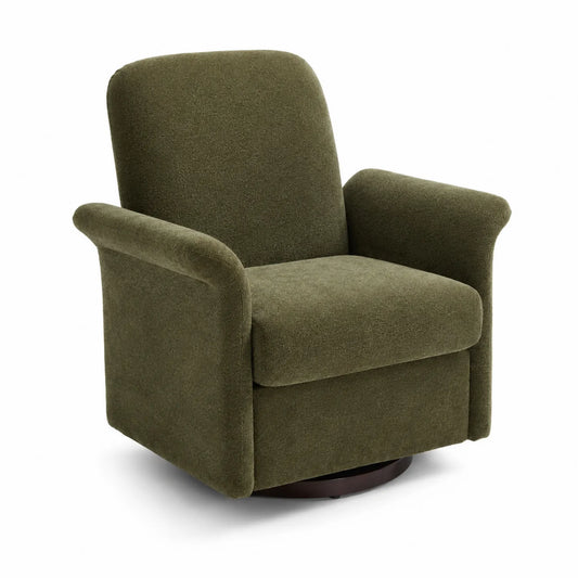Fauteuil pivotant en tissu polyester vert