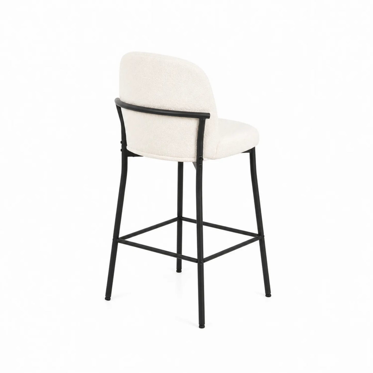 Tabouret de bar en tissu bouclé avec cadre en métal, hauteur 75 cm