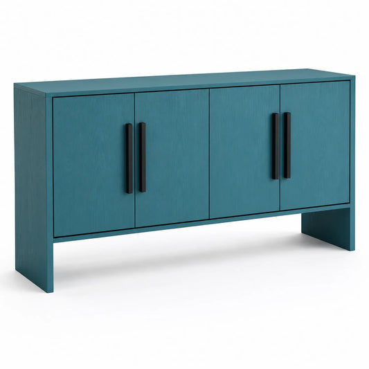 Buffet en Bois Bleu avec 4 Portes 150x40x85 cm