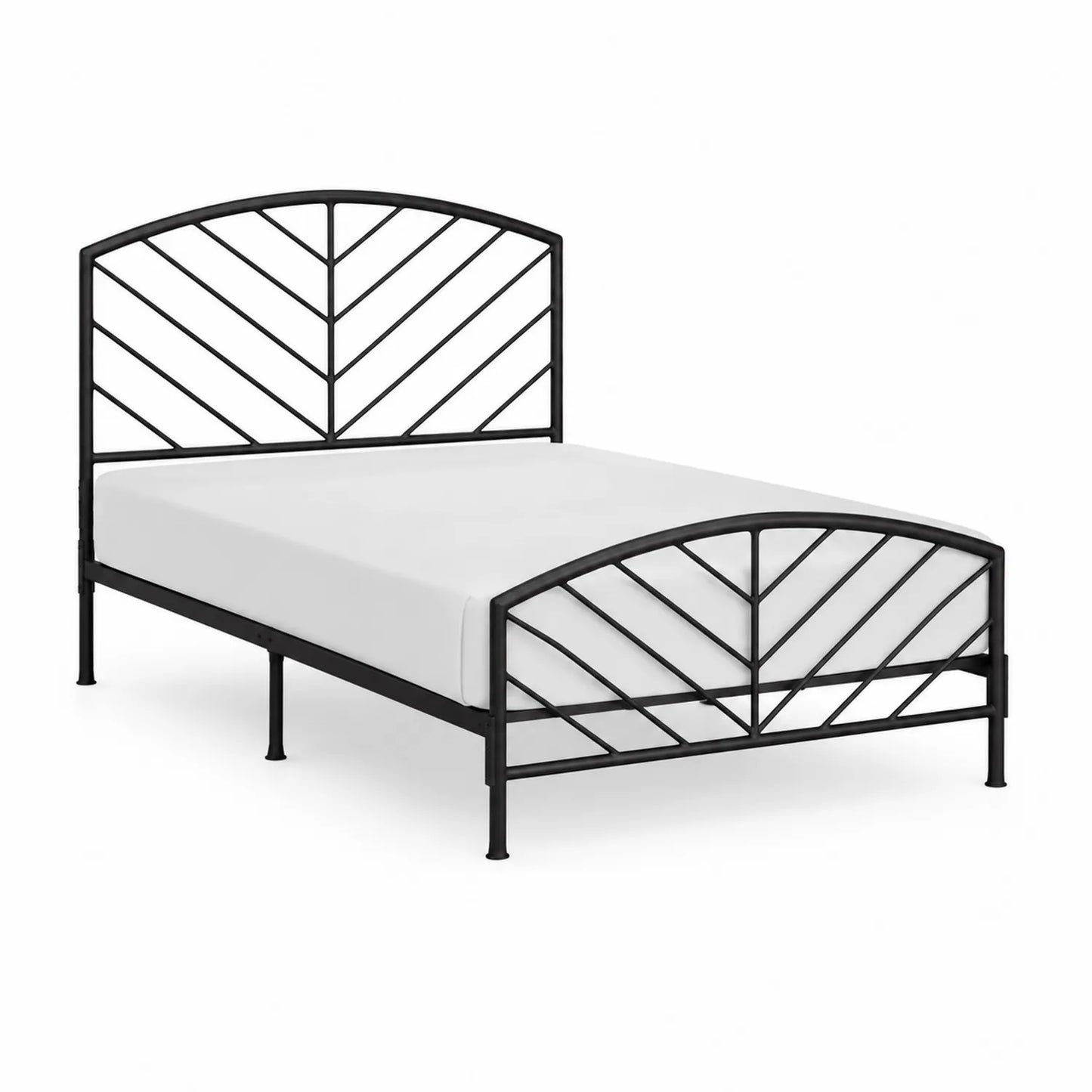 Lit en métal noir avec matelas en mousse