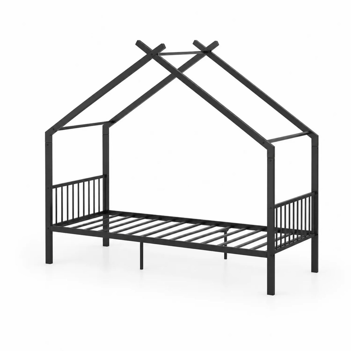 Lit cabane en métal Noir