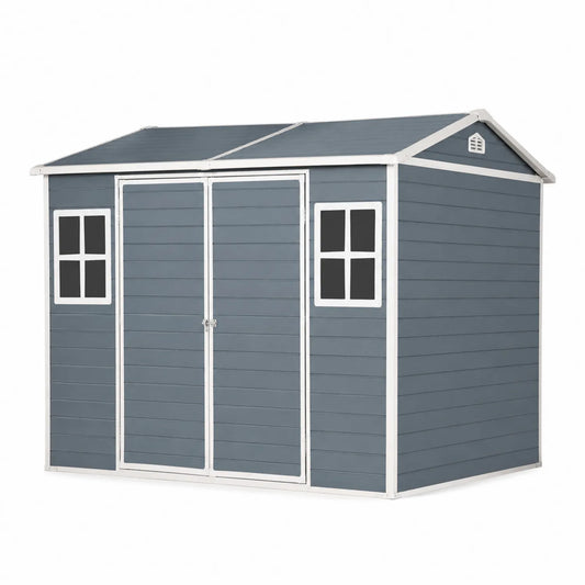 Abri de Jardin en Métal Galvanisé Gris 344cm x 195cm x 220cm