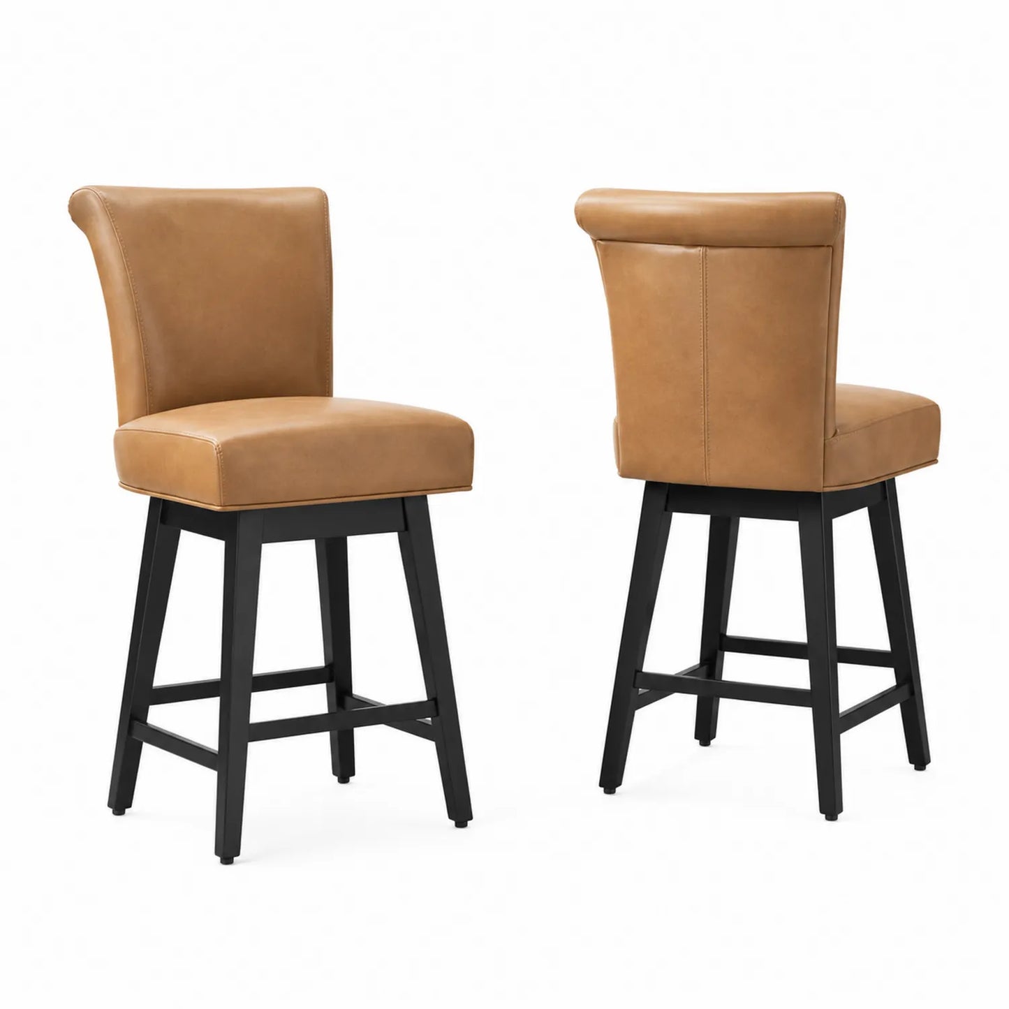 Chaise de bar pivotante en cuir synthétique et métal