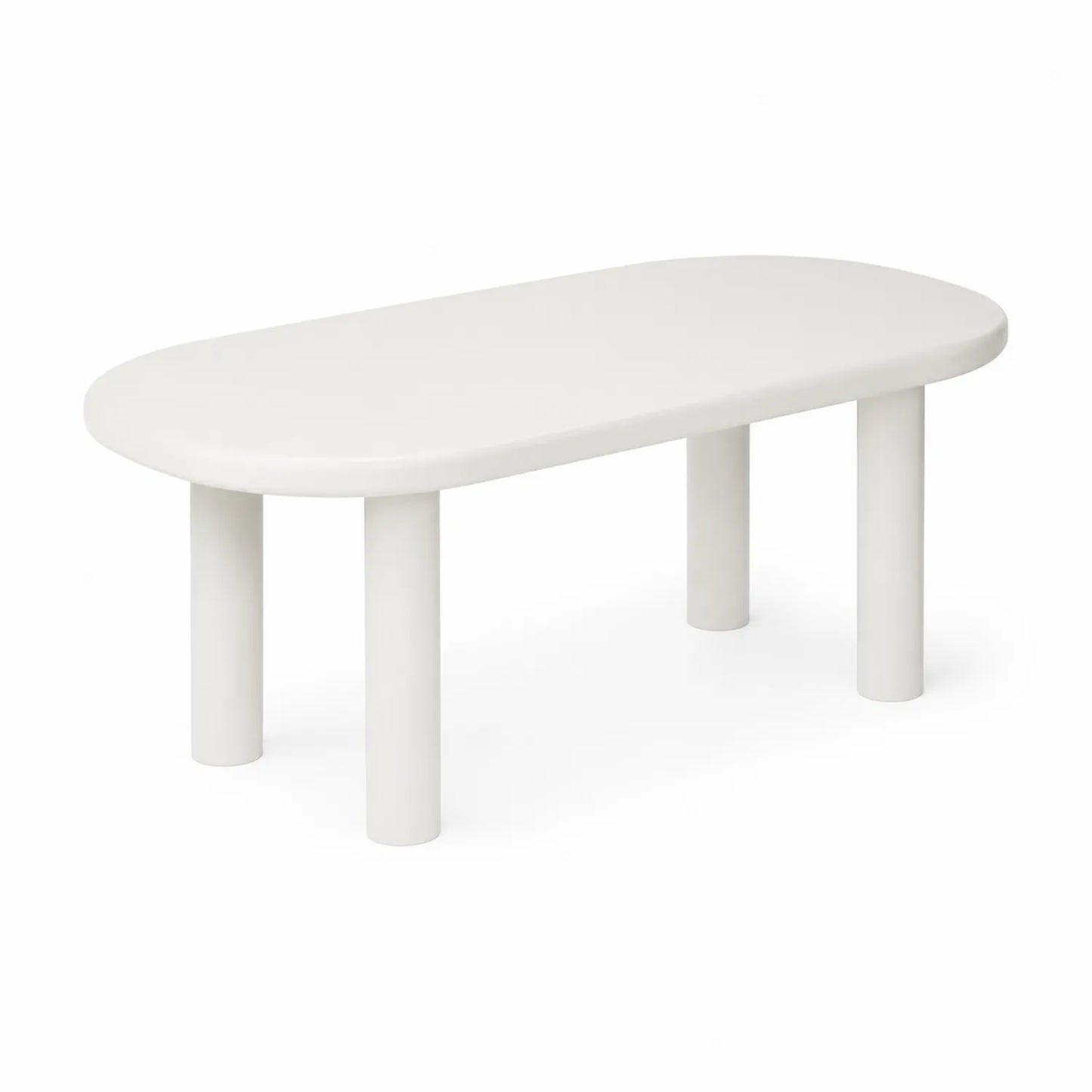 Table à manger ovale en résine Blanc L180 cm x l80 cm x H75 cm