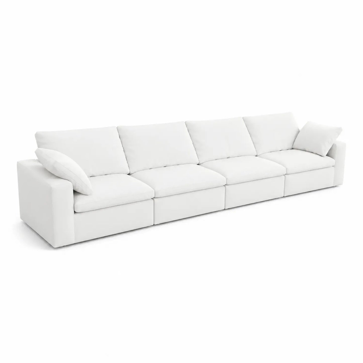Canapé modulable 5 places en tissu Blanc