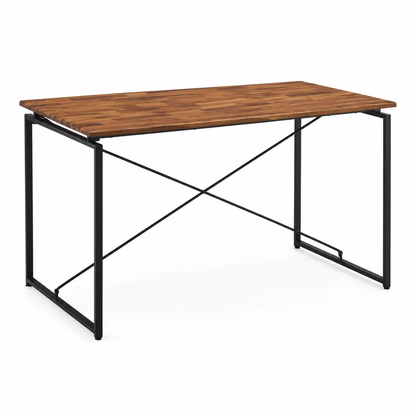 Table rectangulaire en bois d'acacia et métal noir 120x60x75cm