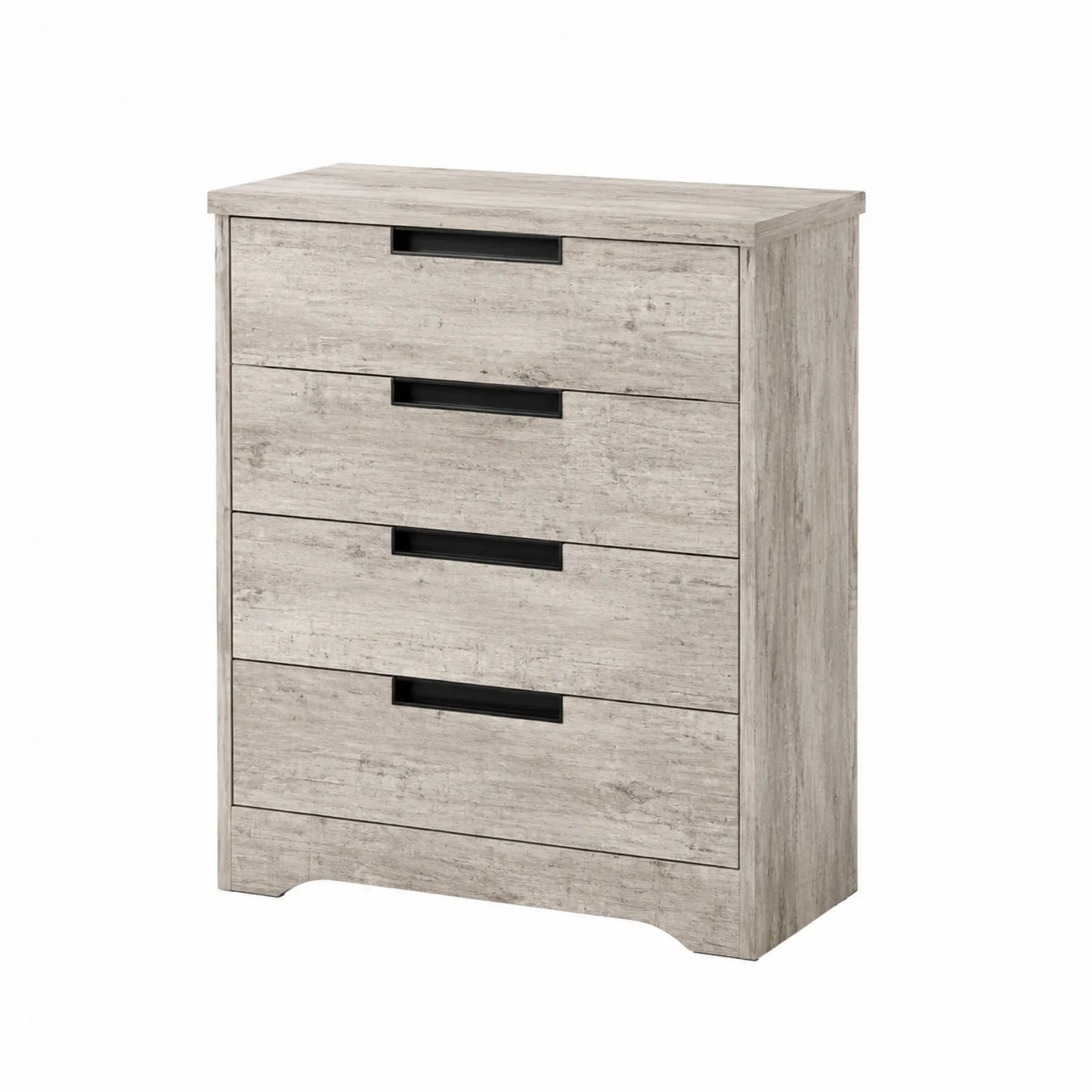Commode 4 tiroirs en bois composite Gris 80x40x95 cm