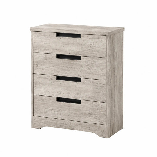 Commode 4 tiroirs en bois composite Gris 80x40x95 cm