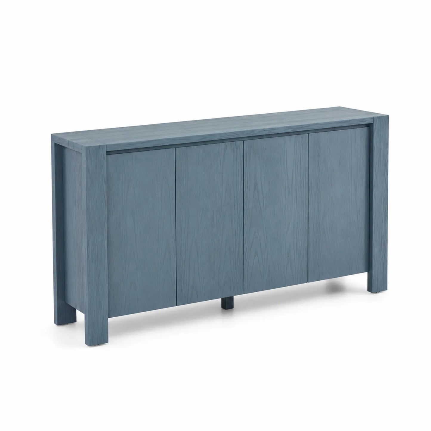 Buffet en bois 4 portes bleu