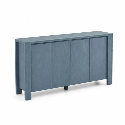 Buffet en bois 4 portes bleu