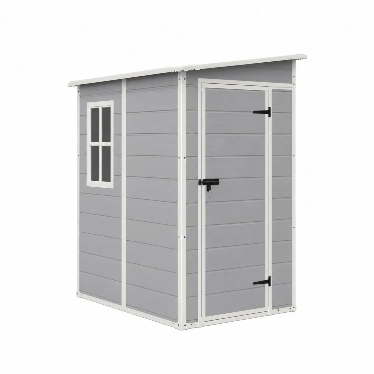 Abri de jardin en résine gris avec fenêtre 213x130x185 cm