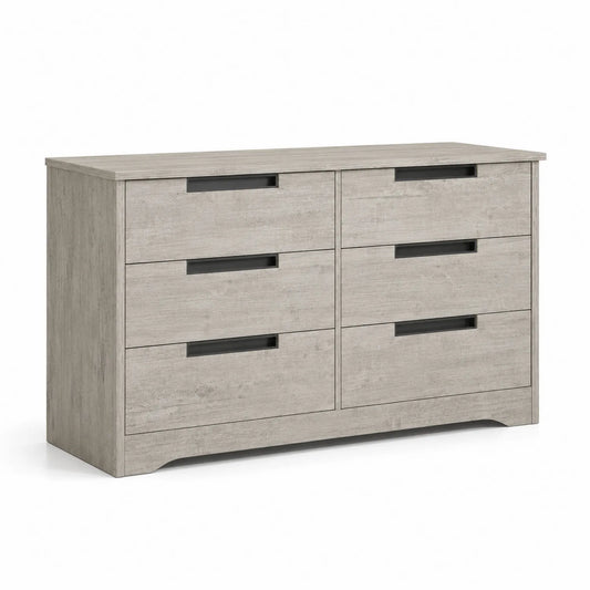 Commode 6 Tiroirs en Bois Chêne