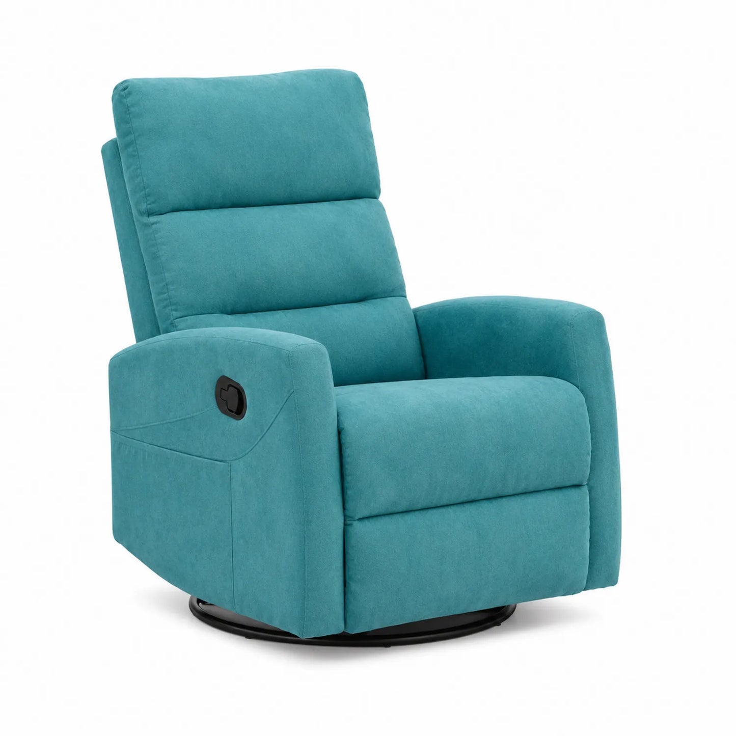 Fauteuil inclinable pivotant en tissu turquoise