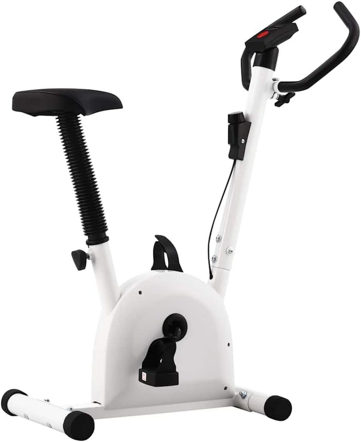 Vélo d'appartement - structure en acier, résistance réglable, fonctionnement silencieux, blanc