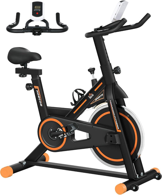 HOMCOM Vélo d'appartement: fonctionnement silencieux, résistance réglable, avec écran, 120 kg, noir