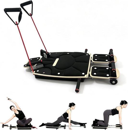 Reformer Pilates – avec bandes de résistance, usage à domicile