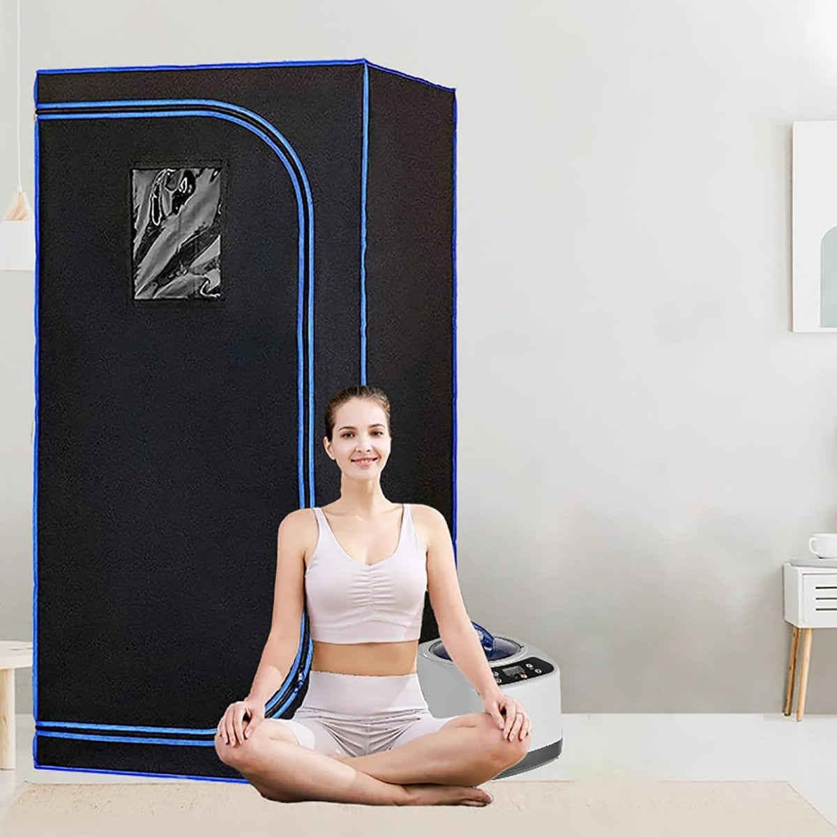 Cabine de sauna infrarouge - pliable, avec télécommande, format portable