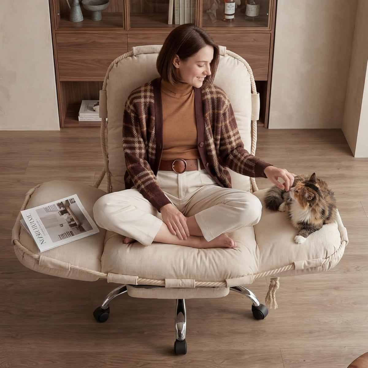 Chenil pour chien - réglable, beige, DEKKETO