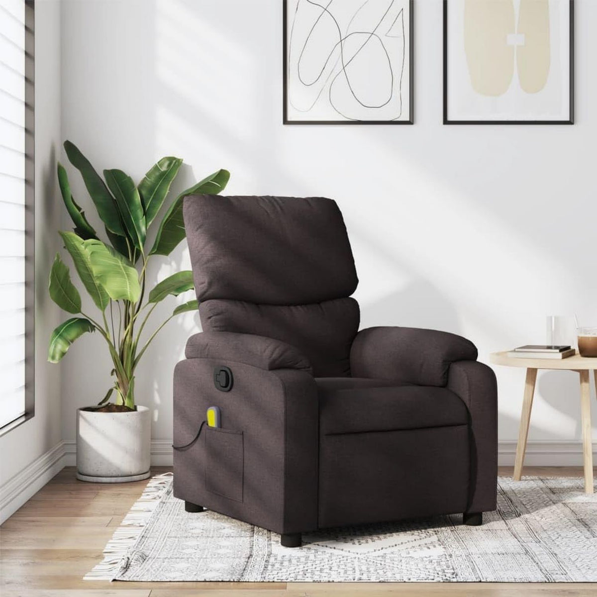 Fauteuil de massage - inclinaison réglable, marron