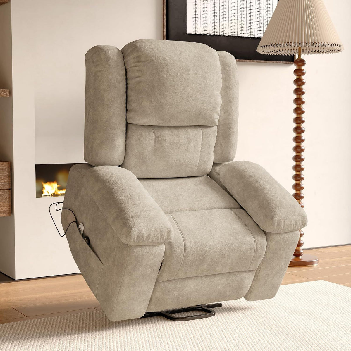 Fauteuil de massage - réglable, beige, LIVLUX