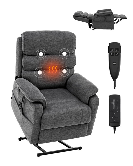 VEVOR Fauteuil de massage: fonction chauffante, réglable, gris
