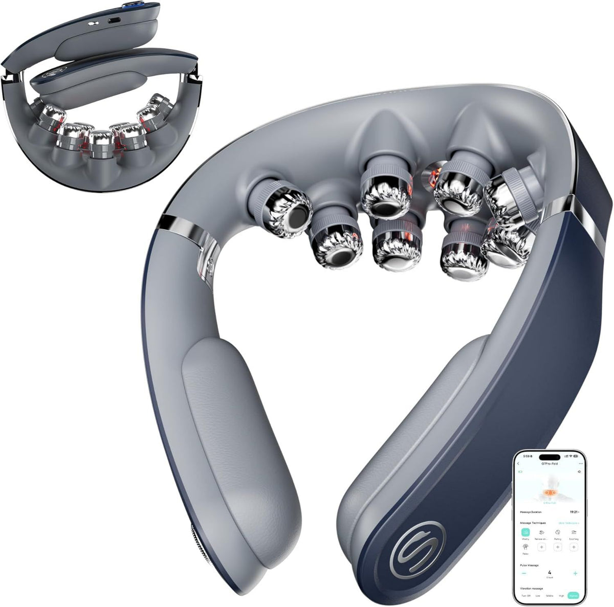 Appareil de massage - fonction chauffante, pliable, format portable, SKG G7PRO-FOLD
