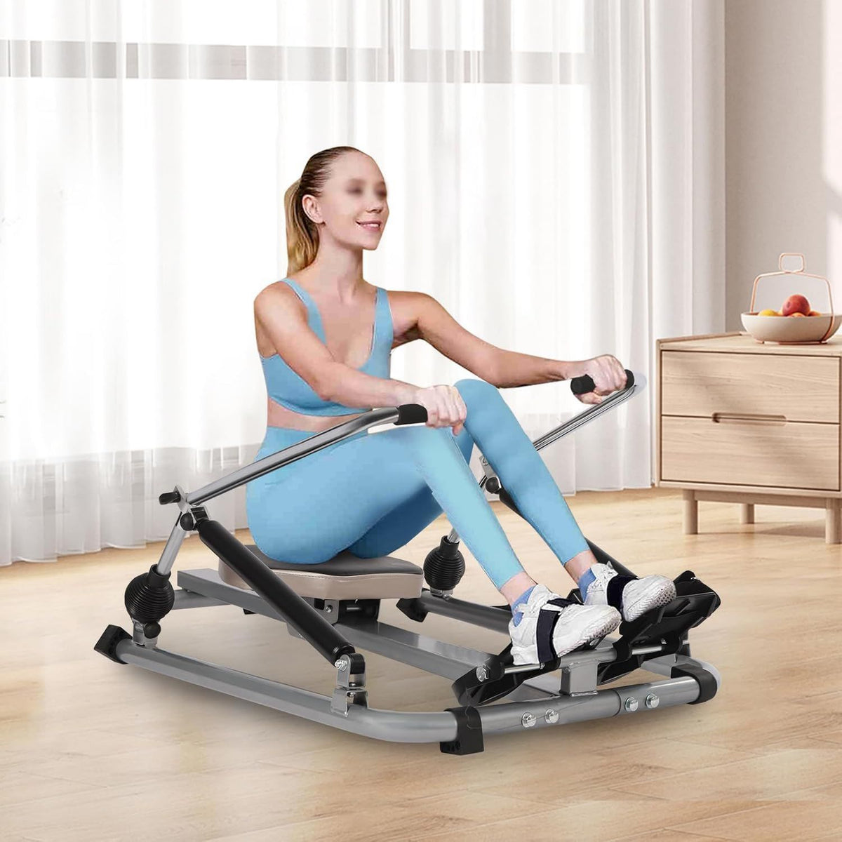 Rameur: pivotant, pliable, avec écran, usage à domicile